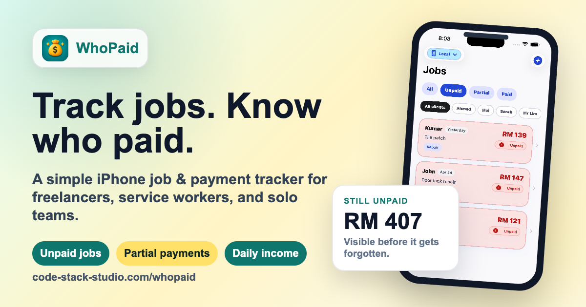 WhoPaid: Job Pay Tracker screenshot 1